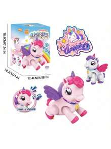 1 pieza Juguete eléctrico de Unicornio Pegaso para niñas, Unicornio alado de fantasía con luces y música, regalo de vacaciones con forma de animal para niños - Unicornio eléctrico - Ver 8