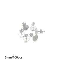 10/100pcs Multi-Size Metal Blank Post Round Stud Earrings Base Earbuds DIY Earbuds Make Earring Accessories