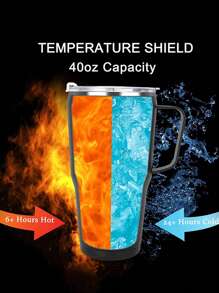 Tasse isotherme personnalisée de 1200 ml / 40 oz, bouteille d'eau en acier inoxydable, tasses à café avec anse, boissons isothermes pour l'extérieur, mug isotherme pour voiture à double paroi, couvercle avec paille en acier inoxydable