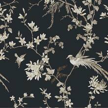 1 卷自粘花卉图案壁纸，复古法式风格即剥即贴乙烯基墙纸，防水，易于搭配，无缝，适用于卧室、客厅、餐厅和家具改造 - 黑與白 - 查看 12