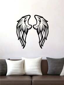 CIFbuy 2 件大金属天使翅膀壁雕 - 适合室内和室外装饰，完美装饰您的家、卧室和客厅，营造华丽的氛围。 - 黑色 - 查看 3