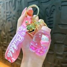 Sanrio 1 bucă breloc pentru sticle de lapte cu desene animate creativ, rafinat și drăguț, care curge lichid, cu pandantiv, accesorii pentru pungi, cadouri mici (personajele din sticlă rămân neschimbate, în timp ce modelele se schimbă aleatoriu)