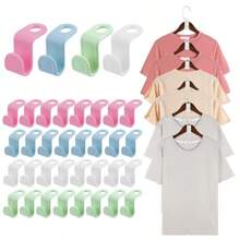 20/5 pezzi Ganci appendiabiti, Gancio salvaspazio per armadio, Gancio a cascata in plastica per appendiabiti, Organizer per cappotti e armadi - Multicolore - Visualizzare 2