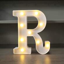 1pc LED Strip Light Marquee Sign - White Illuminated Letter Decoration For Home, Wedding, Birthday And Party - Waterproof Bulbs, 6.3" Height, PVC Material, Battery Powered Box, Ideal For Bar Or Desktop Decor