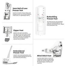 11Pcs Sewing Machine Presser Feet Set For Low Shank Sewing Machine Brother Singer Janome Babylock Kenmore Euro-Pro White Juki New Home Sewing Machines - Silver - View 4