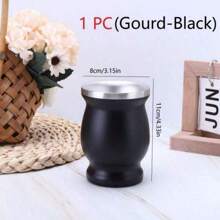 1pc/3pcs, Double-Walled Stainless Steel Yerba Mate Cup Set 8Oz, Tea Cup Set Include Insulated Yerba Mate Cup, Mate Straw Spoon & Cleaning Brush, Double-Walled And Hot & Cold Drink, For Mate Tea, Coffee, Easy To Clean )(Wood/Marble/Pink/Gray/White/Black) - Multicolor - View 23