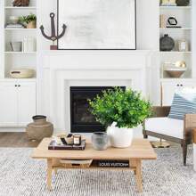 4株/10株人造植物，人造黄杨木枝条，户外阳光下不褪色，仿真植物，假叶灌木，绿植，适用于花园、办公室、露台、婚礼、农舍、室内装饰、家居花园、户外庭院装饰、生日、毕业礼物、花园装饰、户外植物、园艺、仿真花 - 綠色 - 查看 3