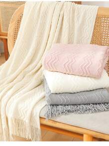 50 X 60 Inch Diamond gebreide deken, lichtgewicht zacht comfortabel voor bed, bank, cottage, buiten, reizen, kantoor