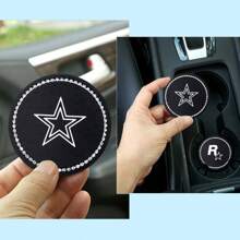 2pcs Rhinestone Cup Holders, Anti-Slip Cup Mat With Diamond-Studded Unique Cup Holder Mats - one-size - View 1