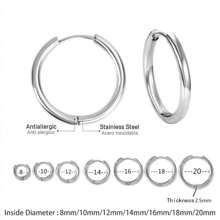 2PCS 8mm/10mm/12mm/14mm/16mm/18mm Círculo Redondo Aço Inoxidável Pequenos Brincos de Argola Para Mulheres Homens Cartilagem Orelha Piercing Jóias