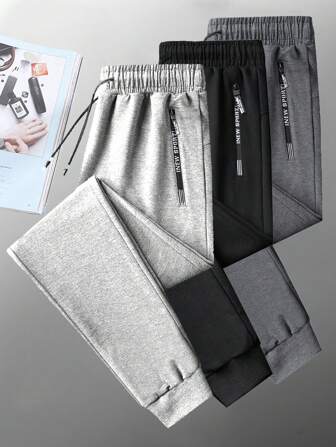 3Pcs/Set Women'S Sports Jogger Pants, Casual Drawstring Sportswear, All Season Spring/Summer Tights