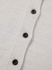 Fiyote Summer Solid Color Knit Elastic Front Button Sleeveless Sweater Vest