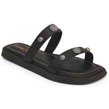 Birk Papete Women's Flatform Comfort Sandal With ABS And Straps - 黑色 - 查看 2