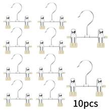 10 pièces set de pinces multifonctionnelles, pinces réglables, antidérapantes, pinces pour pantalons en métal brossé, pinces portables pour le séchage des chaussures, pour une utilisation dans les magasins de vêtements et les ménages, pince sans trace