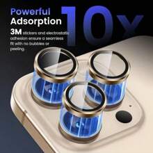 16pcs Lens Protective Film/Camera Protection/Prevent Scratching/5 Sets Of Mixed Color Machine Lens Protective Film, Ultra-High Definition 9H Reinforced Glass And Metal Separate Ring Cover, Easy To Install, Scratch-Proof, Suitable For Shell +1pc Storage Box. Mobile Phone Lens Film Black, Blue, Gold, Silver, Colorful Lens Film. Gift For Birthday, Family, Friends Alloy Metal With Tempered Glass Full Cover, Lens Protector, Phone Accessories