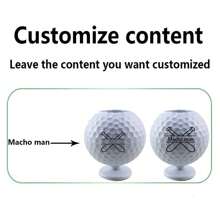 Customized Golf Ball Shaped Pen Holder, Creative Golf Pen Holder With Customized Text Logo, Golf Accessories - White - View 4