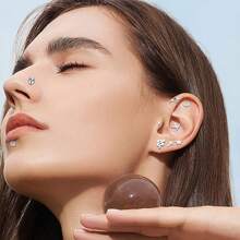 1pc Piercing Jewelry For Women Men 16G 6MM 8MM Helix Cartilage Conch Earring Stud Stainless Steel Internally Threaded Medusa Lip Monroe Ring Labret Nose Stud Set