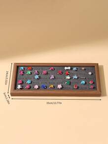 TONVIC 1PC/2PCS Vintage Ring Tray Creative Walnut Color Ring & Earring Storage Display Prop - 35X14X3 Wooden Jewelry Tray - View 8