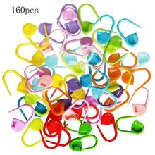 20pcs/80pcs/160pcs Mixed Color Knitting Crochet Stitch Markers Assorted Sewing Knitting Locking Needle Row Counter Markers DIY Craft Plastic Pins Weaving Stitch Holders - Color Mixing - View 10