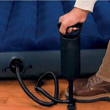 Colchón de aire, colchón inflable tamaño individual con cima de onda con superficie acolchada, cama de aire durable para el hogar, campamento y huéspedes - capacidad de peso de 500 lb (azul oscuro)