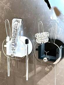 1pc Electric Toothbrush Holder, Toothpaste Storage Rack, Bathroom Organizer Shelf, Hair Tie Ties Clip Hanger, Random Color No-Drill