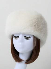 1set Faux Fur Fox Hair Elastic Headband & Wrist Band, Mongolian Style Ladies Hair Accessory Set
