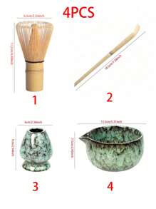 1pc/3pcs/4pcs Ceramic Matcha Set, Matcha Bowl, Matcha Whisk, Matcha Cup, Stirrer, Tea Scoop, Tea Bowl Set, Matcha Making, Dessert Pastry Making, Tea Drink Making Tools Set, Japanese Gift Box Tea Set, Song Dynasty Matcha Whisk Tool Set Back To School - Multicolor - View 17