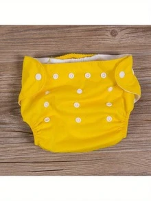 Toddler Baby Diaper One Size Adjustable Reusable Washable Nappies Newborn Supplies - Yellow - View 5