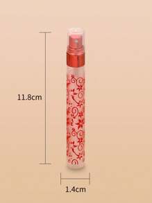 6pcs/Set 0.34oz Frosted Print Glass Perfume Bottle With Round Aluminum Cap, Refillable Atomizer Container, No PVC No Fragrance Home Bathroom Decor Fall Decor Back To School