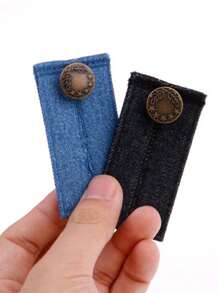 1pc Metal Waistline Extension Buckle, Modern Plain Waistline Extension Buckle For Home - Blue - View 3