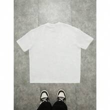Los Angeles LA Hand Gesture Logo Print Street Style Black Drop Shoulder T-Shirt For Men Printed Short Sleeve T-Shirt For Summer Graphic Tees Round Neck Short Sleeve T-Shirt Casual T-Shirt - 白色 - 查看 3