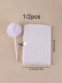 1/2pcs Notebook Pink Plush Diary With Lock: Personalize Your Secure Journal -A5 Size, Girls Heart Dream Notebook,School Supplies Journal Notebooks(Send A Ballpoint Pen),School Supplies,Back To School