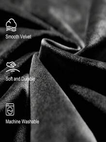 1 件套优雅烟灰色天鹅绒窗帘 - 柔软、光滑、奢华，适合客厅、卧室或舞蹈工作室装饰 - 黑色 - 查看 5