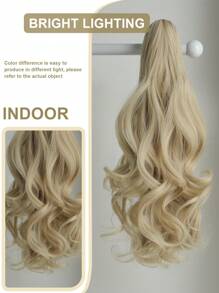 Cái vuốt Phần mở rộng tóc đuôi ngựa Phụ kiện tóc Vàng Màu sắc 22 Inch Dài Tự nhiên Xoăn Sóng Chống nóng Chất xơ Sợi tổng hợp Tóc đuôi gà Tóc giả piece Dành cho Cô gái NỮ Hằng ngày - Vàng - Xem 7