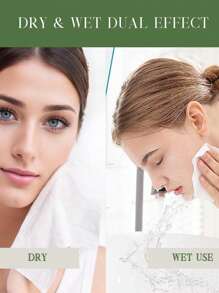 Zepirrcl 25/50/100 片 10.2 英寸 X11.8 英寸一次性洗脸巾，厚实柔软的洁面巾，干湿两用，不起毛，便携旅行，日常护肤，家居清洁，卸妆，学校，返校，旅行，旅行必需品，家居必需品，毛巾，护肤 - 綠色 - 查看 8