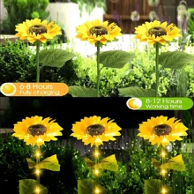 Lanterne solaire, convient pour une utilisation intérieure et extérieure, applicable pour le jardin, la cour, les fêtes, la décoration de camping, l'éclairage de pelouse, décoration de paysage à LED avec tournesol simulé - lumière chaude - Voir 4
