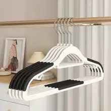 5pcs 15pcs 25pcs 35pcs Space-Saving Non-Trace Hanger For Clothes With Skid-Proof Design, Dual-Position Clothes Rack For Damp And Dry Clothes Support