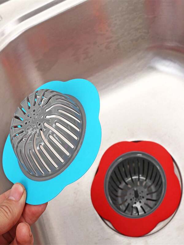 1pc/2pcs Kitchen Sink Flower-Shaped Drain Filter, Home Water Pool Anti-Clogging Filtration Mesh Strainer