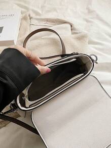 Bolso de mano versátil y elegante de mujer con estampado de lichis - Blanco - Ver 10