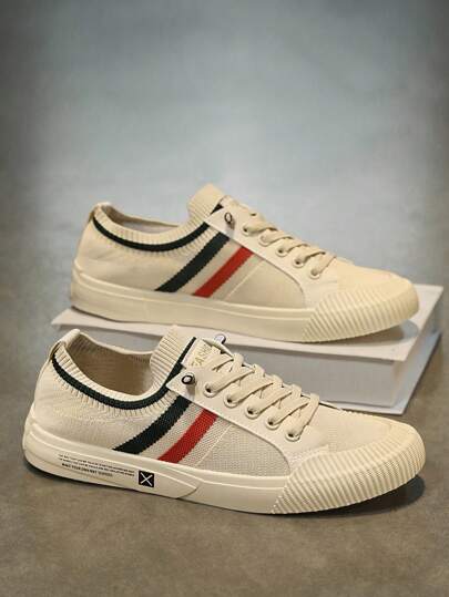 2025 新款男士休闲针织运动鞋，轻便透气一脚蹬通勤鞋，加大码