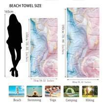 1pc Oversized Beach Towel, Golden Plush Bath Towel, Essential Travel & Holiday Gift, Swimming Pool Towel, Adult Women & Men Beach Necessity, Holiday Gift Summer, Holiday