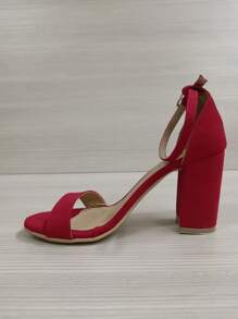 Zapatilla tacón de mujer alto 8 cm perfecto para ocasiones formales y Casuales, XV, Graduaciones, Cenas Familiares, Bodas y mas - Rojo - Ver 3