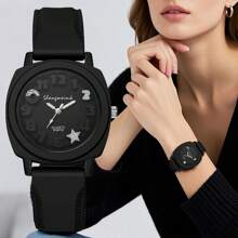 1pc Women Fashion Minimalist Cute Casual Silicone Strap Quartz Wrist Watch