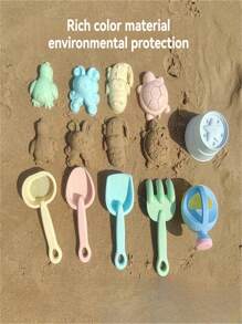 11pcs/Set Children Beach Toys Playset Includes Sand Bucket, Sand Timer, Shovel, For Sand Play, Outdoor, Seaside, Digging, Shoveling, Training Hands-On Ability, Suitable For Boys & Girls (Random Color) - Multicolor - View 5