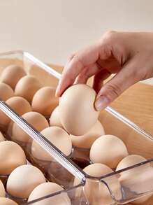 1 件可堆叠透明鸡蛋收纳盒、冰箱收纳盒、节省空间的鸡蛋架，适用于厨房家居