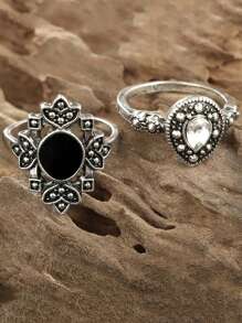 Set de 15 anillos de estilo gótico, anillos de nudillos vintage de estilo urbano y hip-hop, aptos para cualquier ocasión, regalo perfecto para las fiestas