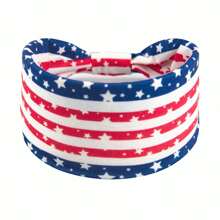 4 件/套美国国旗瑜伽运动头带，宽独立日弹力吸汗头巾，适合跑步、健身、波西米亚风格，适合春季、夏季、秋季 - 藍色 - 查看 5