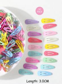 20/50/80/120 Pcs Girls Cute Random Candy-Colored Mini Snap Hair Clips, Colorful Small Barrettes Metal Hair Clips Hairpins Of Fine Hair For Daily Use