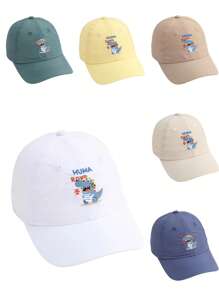1pc Kids Cartoon Embroidered Dinosaur Quick Dry Sun Protection Baseball Cap, Spring/Summer, All Season Snapback Hats