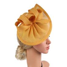 1 Stück Damen Fascinator Leinen Hut Cocktail Haraccessoires Clip Fascinator Schleife Haarband Vintage Kentucky Derby Fascinators für Hochzeit Teegesellschaft Hut, Derby Hut Mini Hüte Winzige Hüte Mini Zylinder Mini Kappe